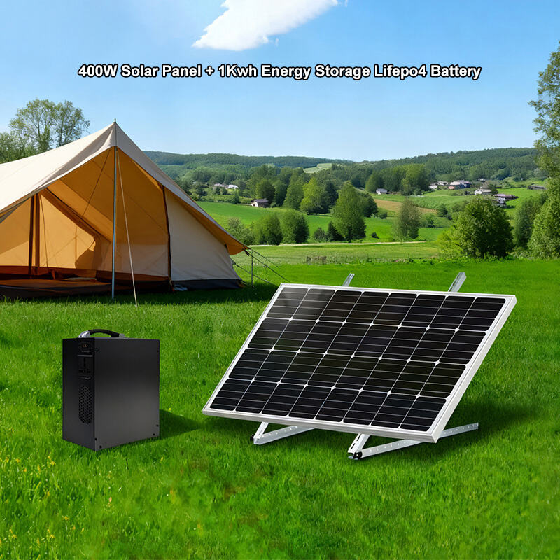 400W ソーラーパネル + 1kWh 携帯用エネルギー貯蔵バッテリー：屋外